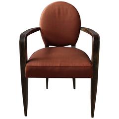 Fine French Art Deco Bridge Armchair by Haentges