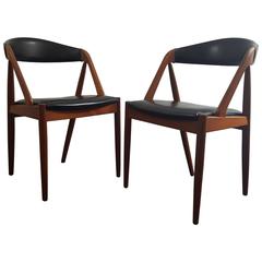 Paire de chaises en teck modèle 31 de Kai Kristiansen pour Schou Andersen:: années 1960