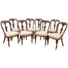 Set of Eight Early Victorian Mahogany Dining Chairs