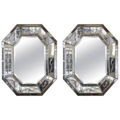 Sensational Pair of Large Octagonal Venetian Style Mirrors 5