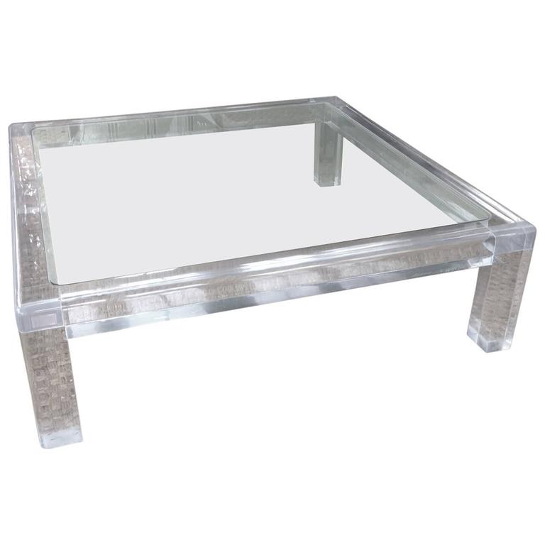 Massive Square MidCentury Modern Lucite Coffee Table at 1stDibs