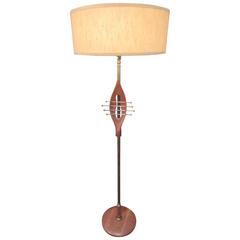 1950s Floor Lamp in the Style of Leo Amino with Lurex Shade