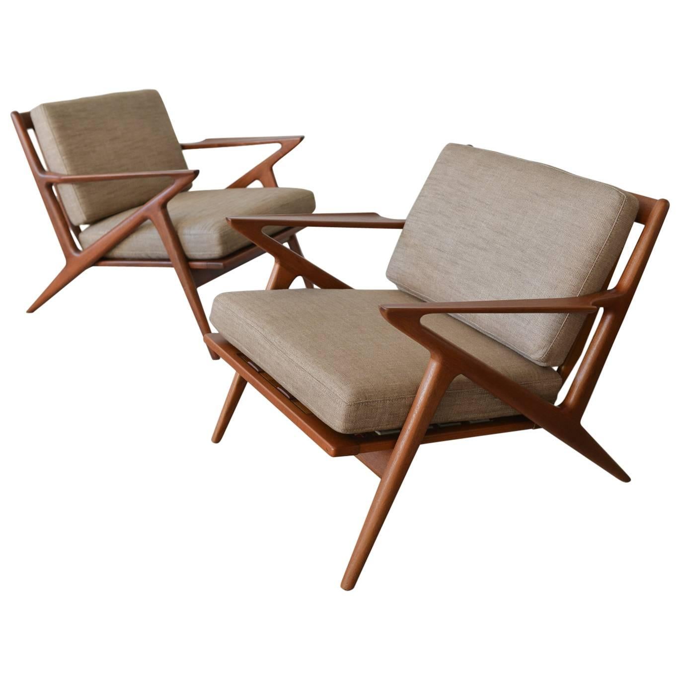 Pair of Poul Jensen for Selig Z Chairs, circa 1960
