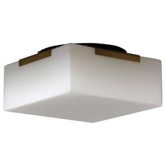 Fine French Art Deco Glass and Bronze Flush Mount by Perzel