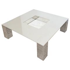 Stunning Stainless Steel Italian Coffee Table by Giovanni Offredi