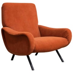 Retro 1951, Marco Zanuso, Lady Chair in Soft Velvet/Terra Fabric for Arflex