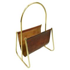 Carl Auböck Leather and Brass Magazine Holder 11