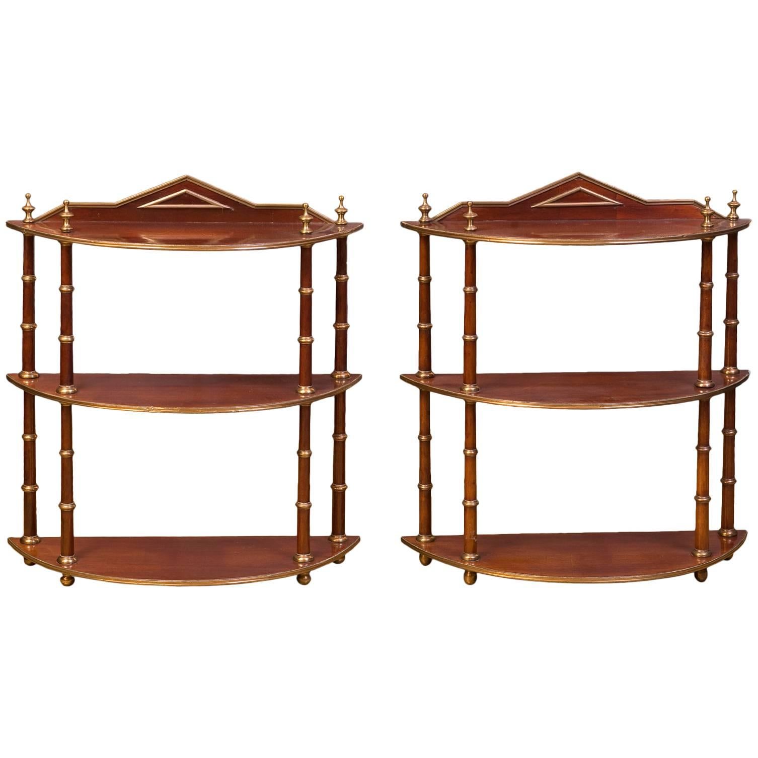 Nice Pair of Hanging Shelves, Baltics, Mid-19th Century For Sale