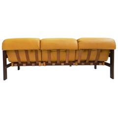 Brasilian Designer Jean Gillon Leather Sofa Mod. Exportação