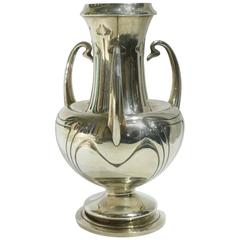 Alphonse Debain, an Art Nouveau Silver Vase, Signed