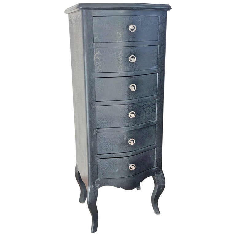 Black Skin Tall Chest of Drawers For Sale at 1stdibs