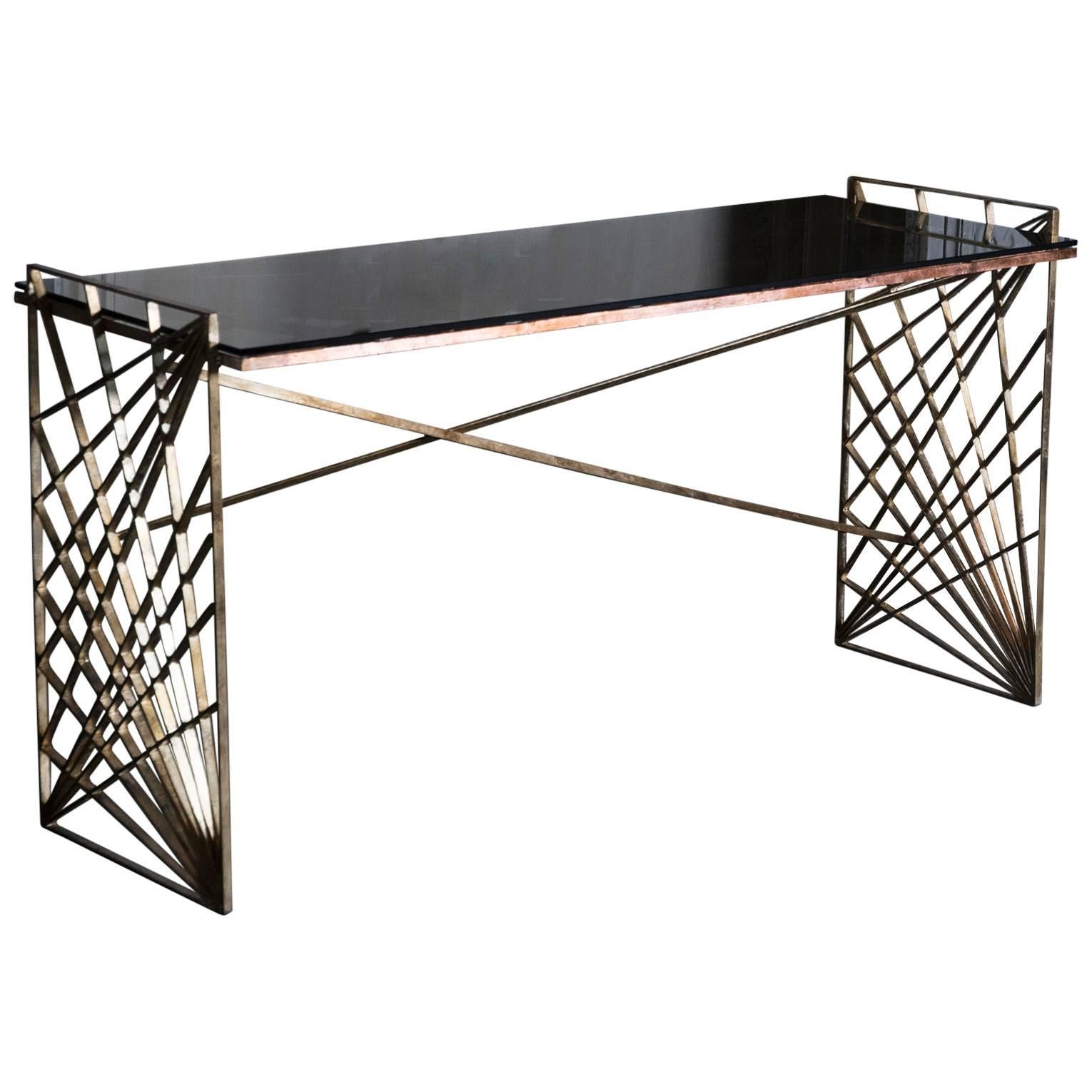 1940s Sculptural Console Table or Desk