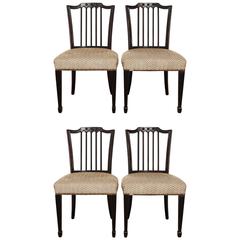 Set of Four Sheraton Style Mahogany Dining Chairs