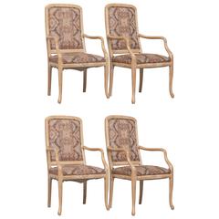 Set of Four Cerused White Oak Armchairs, 1980 8
