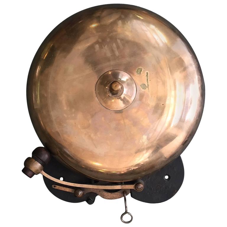 Massive Ringside Boxing Ring Bell with Rosewood Hammer For Sale at 1stdibs