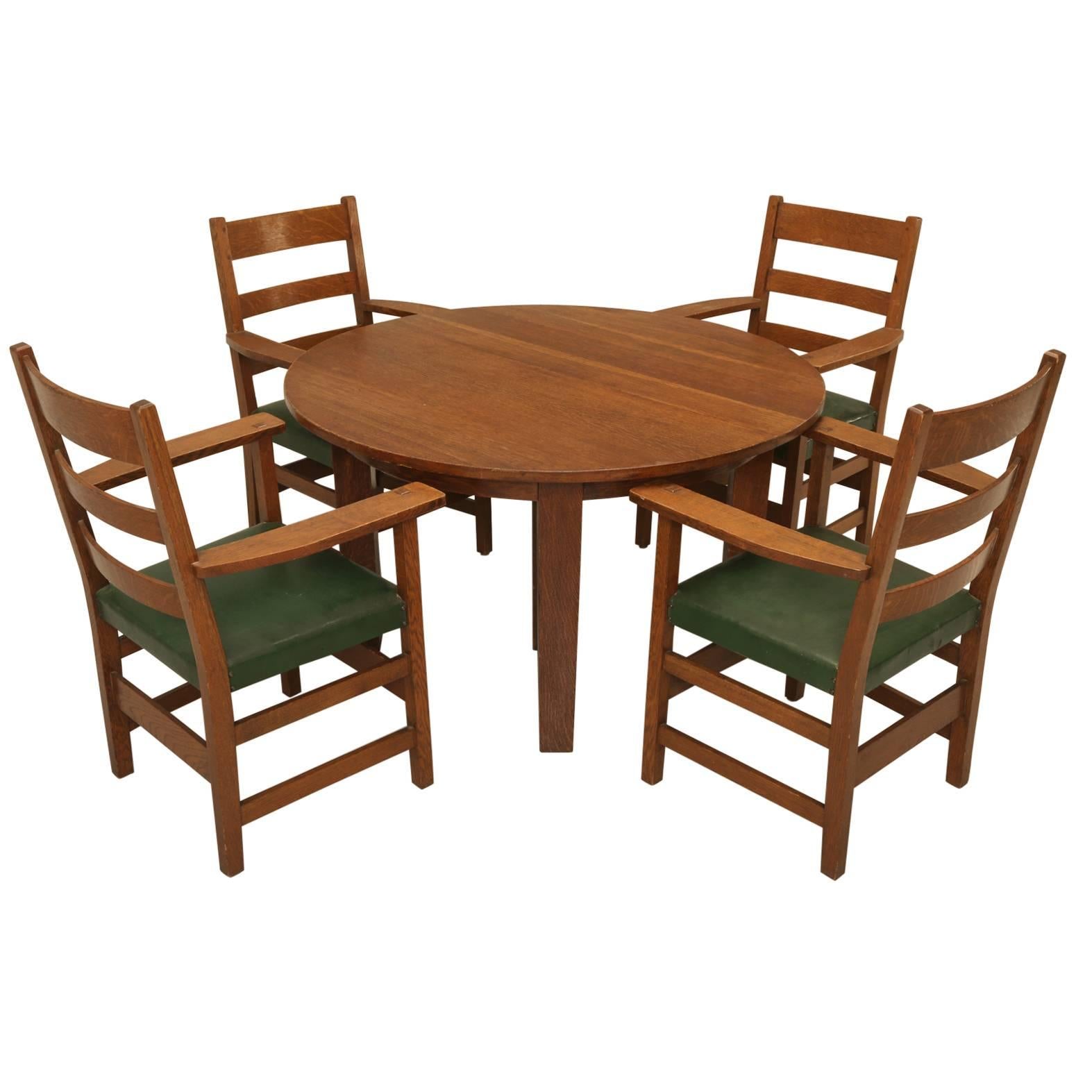 Arts & Craft Dining Table and Chairs in Original Condition