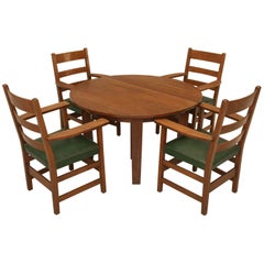 Antique Arts & Craft Dining Table and Chairs in Original Condition