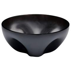 Alfredo Barbini Black Glass Italian Murano Bowl