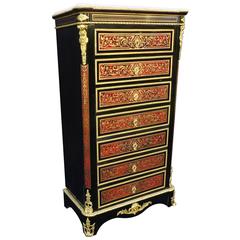 Antique French Desk, Secretary in Boulle Marquetry 19th Century Napoleon III Period