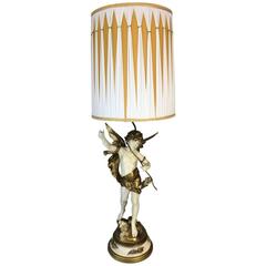 Cupid God of Love Angel Art Nouveau Lamp by Auguste Moreau
