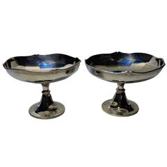 Pair of Antique Silver Tazza Cups