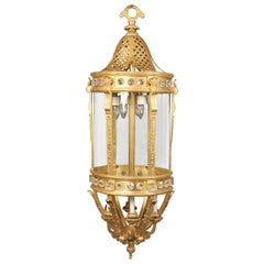 Monumental Late 19th Century Gilt Bronze and Crystal Twelve-Light Lantern