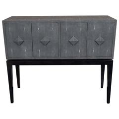 Custom Genuine Shagreen and Parchment Dry Bar 1