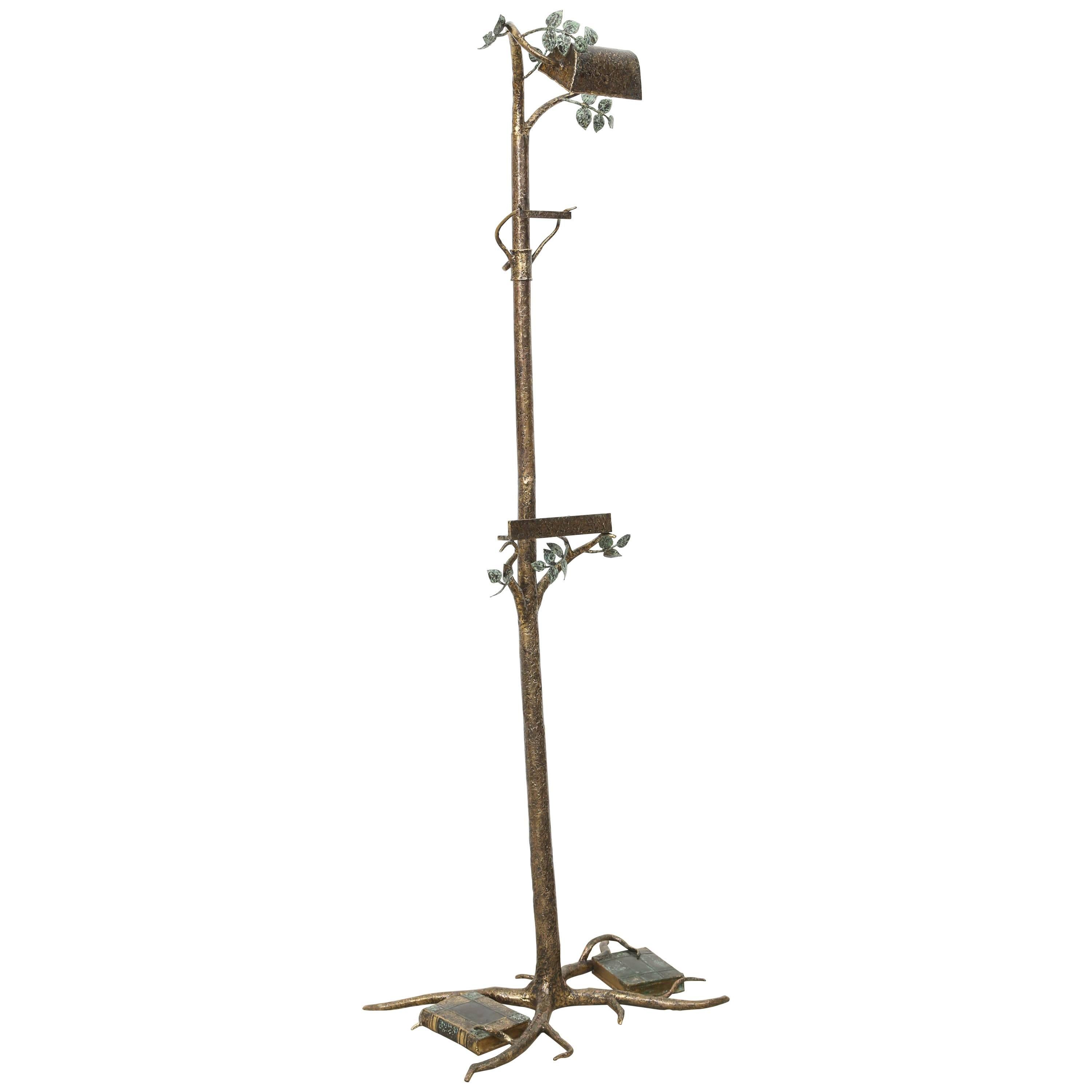 Lighted Easel Sculpture in Bronze by Daniel Chassin, Signed Piece