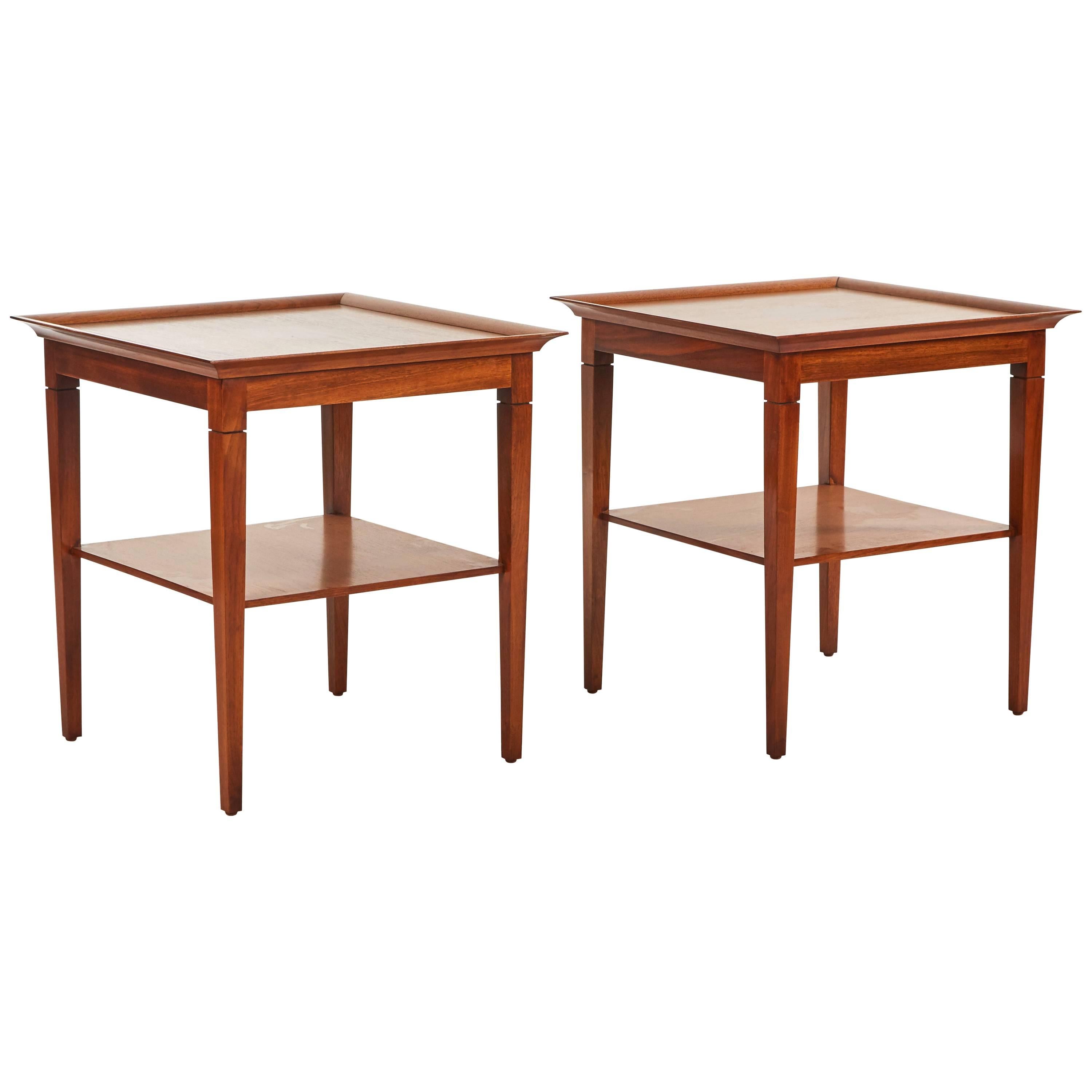 Pair of Mid-Century Two-Tier English Side Tables