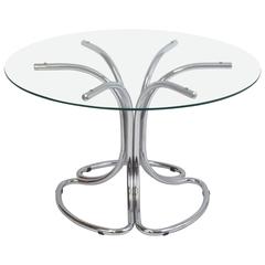 Dining Table Tubular with Glass Top