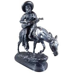 Isidore Bonheur, French, Bronze Musician and Mule, 19th Century