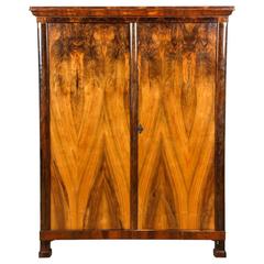 Stunning Antique Biedermeier Burled Walnut Armoire 5