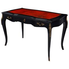 French Louis XV Red Leather Top "Bureau Plat"