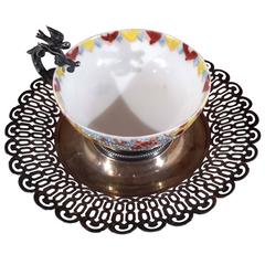 Rare Ottoman Silver Coffee Cup & Saucer, 19th Century