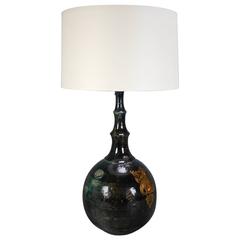 Bjorn Wiinblad, Large Gilt and Glazed Ceramic Table Lamp