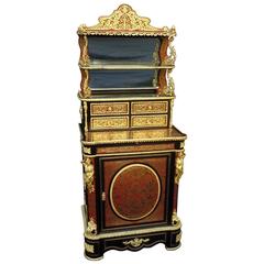 Luxury French Cabinet in Boulle Marquetry 19th Century Napoleon III Period