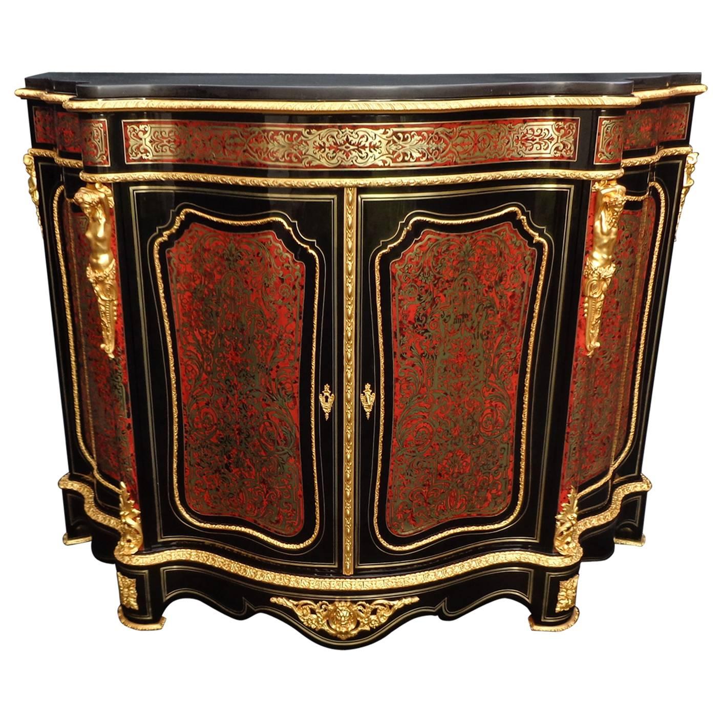 Furniture in Boulle Marquetry Stamped "F. Roux" Napoleon III Period 19th Century For Sale