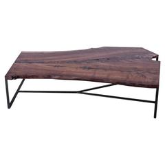 Stitched Table by Uhuru Design, walnut slab, blackened steel 11