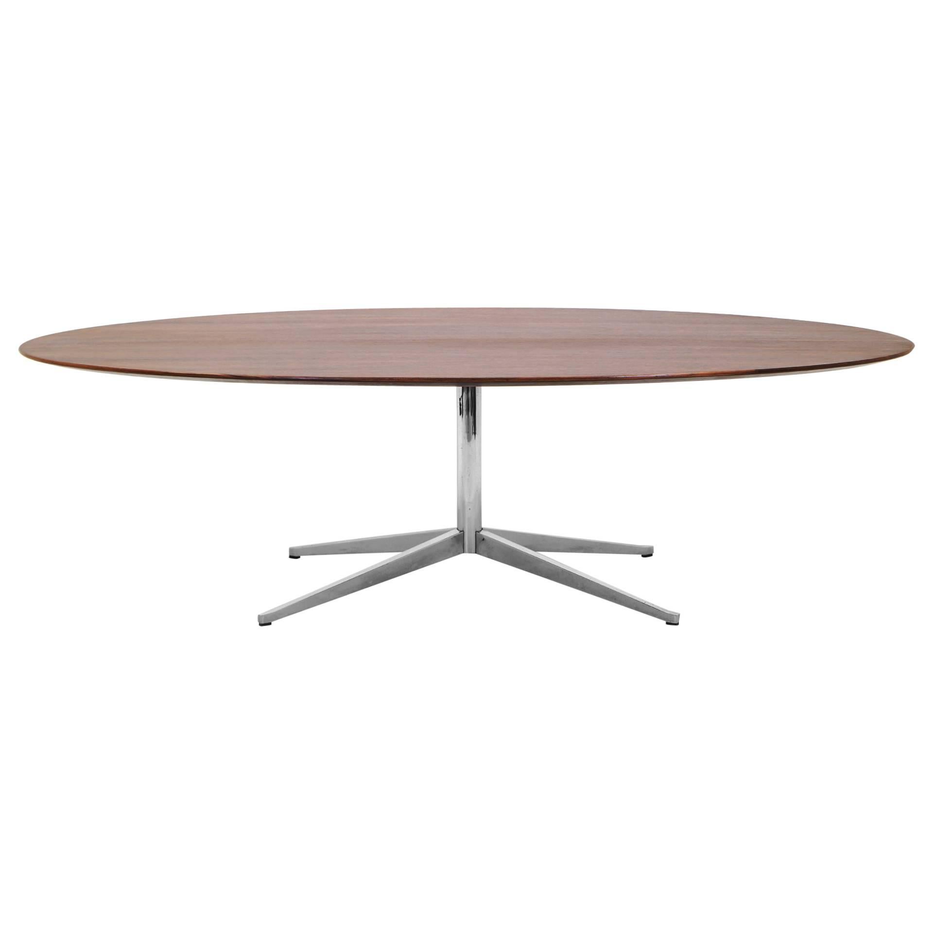 Florence Knoll Elliptical / Oval 96 Inch Rosewood Dining or Conference Table