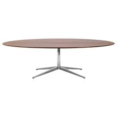 Florence Knoll Elliptisch / Oval 96 Zoll Palisander Esszimmer oder Konferenztisch