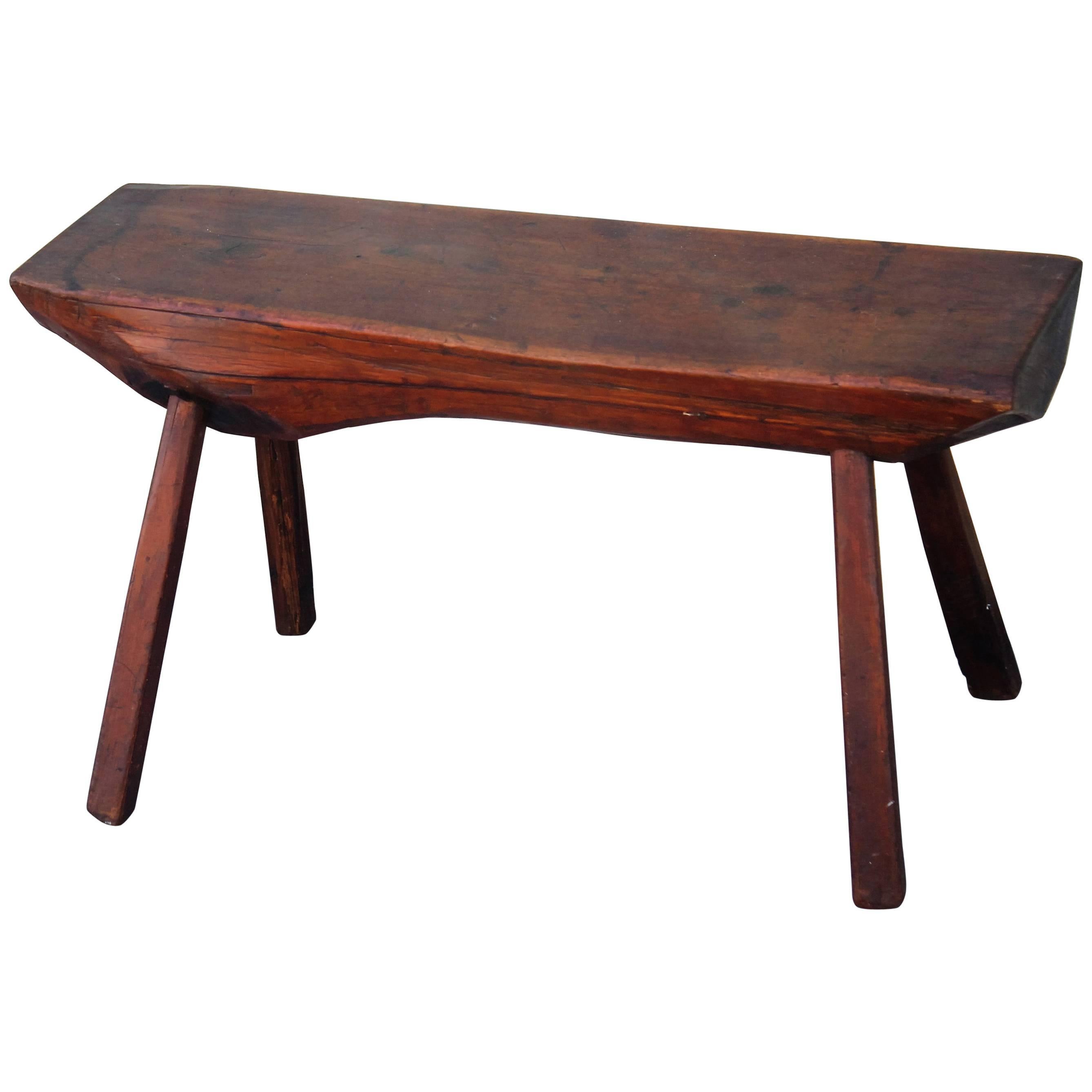 Early 19th Century Split Log Redwood Bench or Table