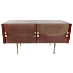 French Rosewood and Leather Vanity Dresser by Roger Landault 4