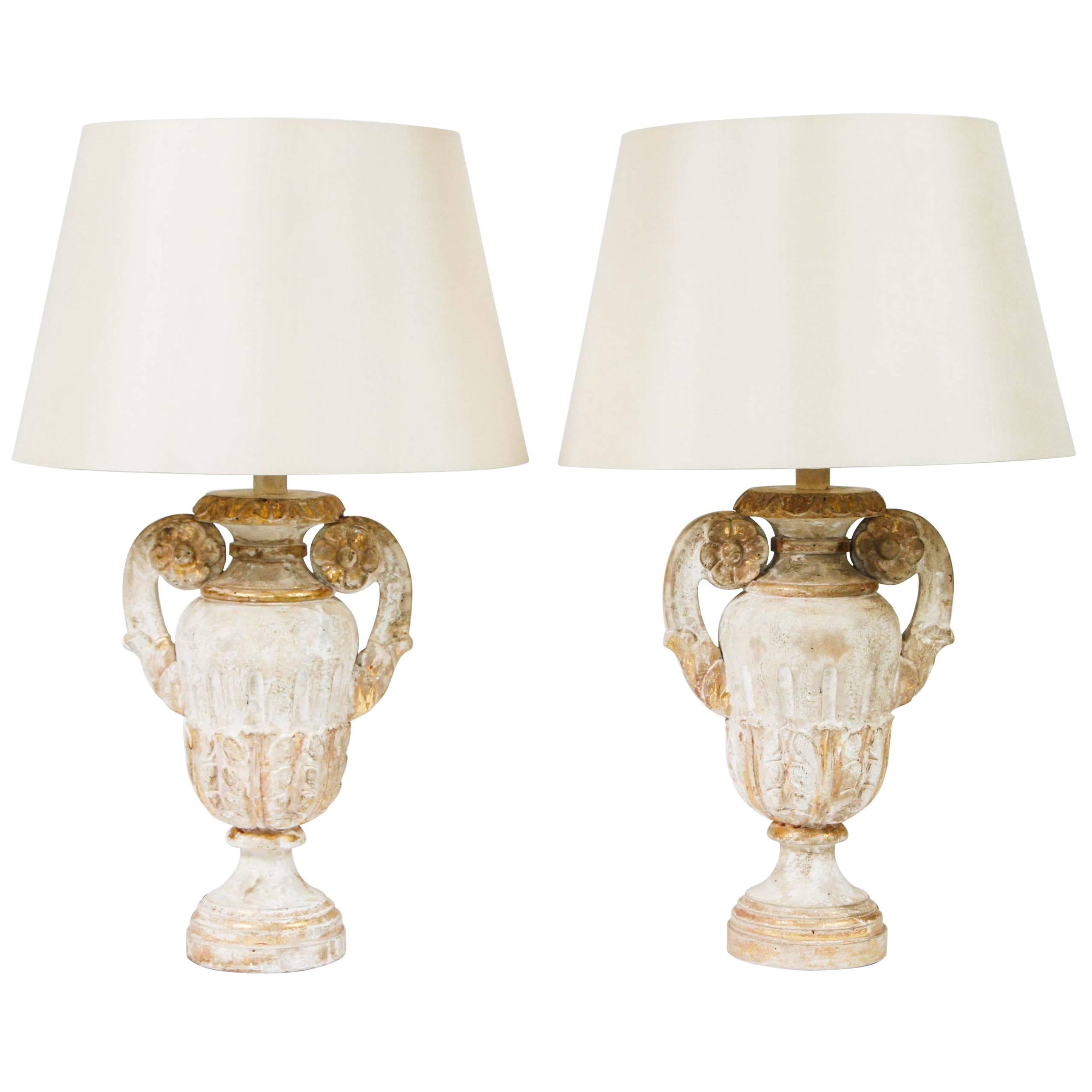 A Pair of Italian Urns, 19th c. converted to Table Lamps For Sale