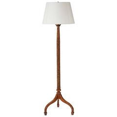  Hollyhock "Windsor" Floor Lamp with a Stitched Linen Shade