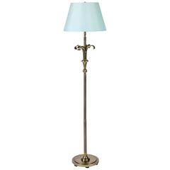 Hollyhock "Lily" Floor Lamp in Antique Brass Finish