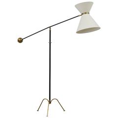 Iron Counterweight Floor Lamp with Brass Base and Weight