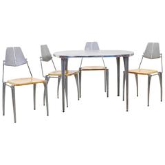 Robert Josten Table and Chairs, Very Desirable Version with Cast Aluminum Table 6