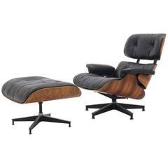 Excellent, Original, Brazilian Rosewood Eames Lounge Chair and Ottoman