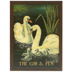 English Pub Sign, 'the Cob & Pen'