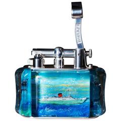 Dunhill Green Goddess Cunard Line RMS Caronia: Ship Aquarium Table Lighter